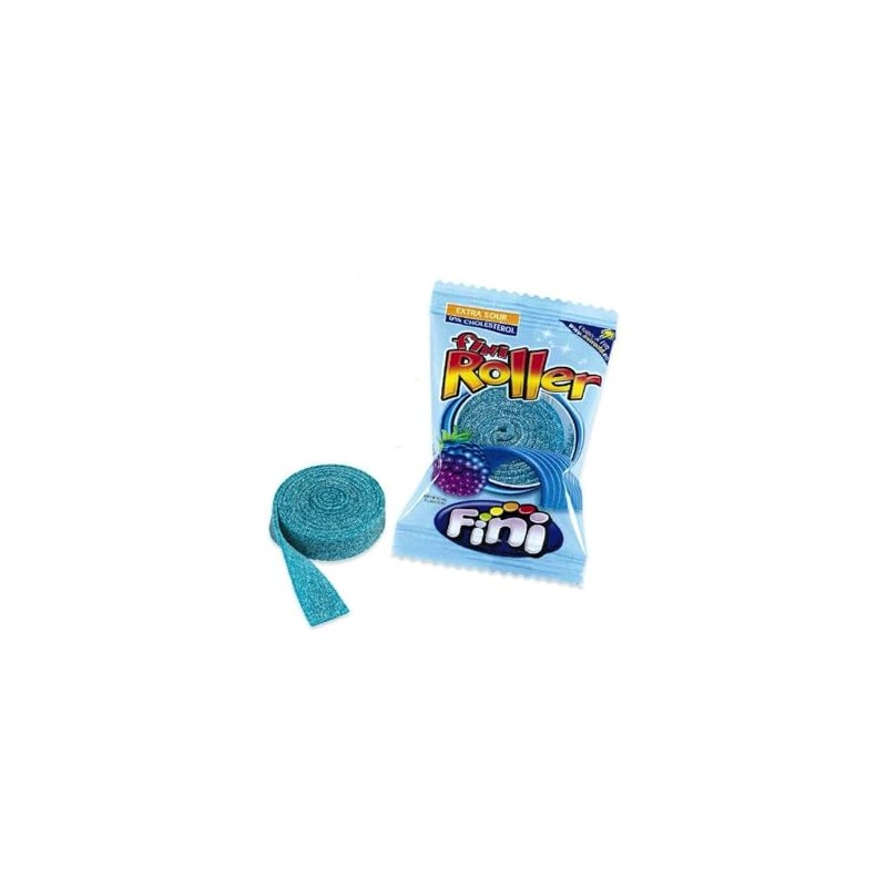 Fini Blue Raspberry Rollers Extra Sour Candy (40 count)