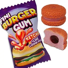 Fini Burger  Bubble Gum - 24-Pack - Ketchup Flavored - Liquid Filled