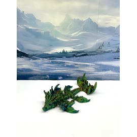 3D Printed Dragon, 3D Printed Articulated Dragon, Clover Crystal Easter Gemstone Orchid Rose Coral Reef Woodland Dragon, Fidget Toy Adults Fidget Toys - BD1 (Coral Reef Baby Dragon, Orange Blue Green)