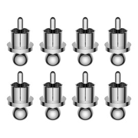 Tertullus 8 Pcs RCA Dust Caps RCA Caps Rhodium Plated Noise Stopper RCA Cap Protector Dust Cap For RCA Jack Female