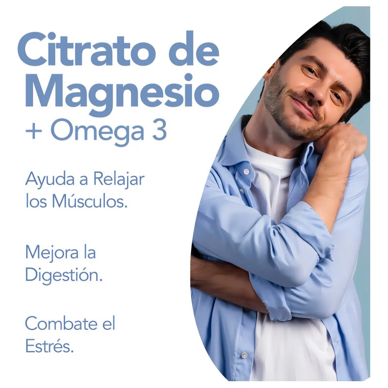 Citrato De Magnesio + Omega3 | 160 Capsulas De 1g