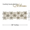 Let it Snow Bead Embroidered Table Runner, White, Silver, 36"x13",