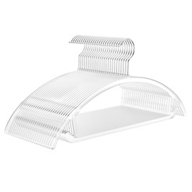 MIZGI Premium Clear Hangers (Pack of 50) Heavyduty-Acrylic No Shoulder Bump Suit Hangers - Space Saving Clothes Hangers,Rounded Hanger for Coat,Sweater,Jackets,Pants