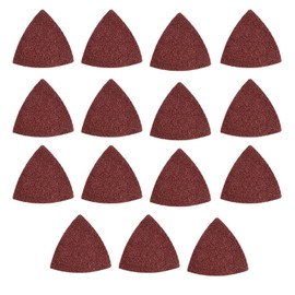 TA-VIGOR 15Pcs 80 Grit Detail Sander Sandpaper Triangular Sanding Hook and Loop Abrasive Paper Multi Tool Sanding Pad for Wood Furniture, 80# 83x83x83mm