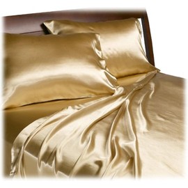 Royal Opulence Divatex Home Fashions Satin Queen Sheet Set, 3 pcs, Gold