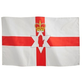 Runesol Northern Ireland National Flag 3x5, 91x152cm, Hand of Ulster Banner, 4 Grommets, Brass Eyelet in Every Corner, Irish Celebrations, Premium Flags, Waterproof, Inside, Outside