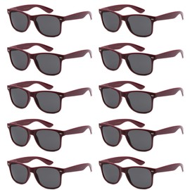Got Shades Wholesale Bulk Unisex 80's Retro 100% UV Sunglasses for Adults - 10 Pack - w/Flex Hinges
