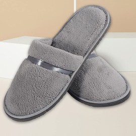 CYlovinho 6 Pairs Spa Slippers, Closed Toe House Slipper for Guest Non Slip Disposable Indoor Slippers, Washable Reusable, Bulk Slipper Pack for Indoor,Spa, Wedding, Travel, Party