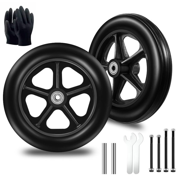 2 Pcs 8 Inch Solid Replacement Wheels - Environmentally Friendly