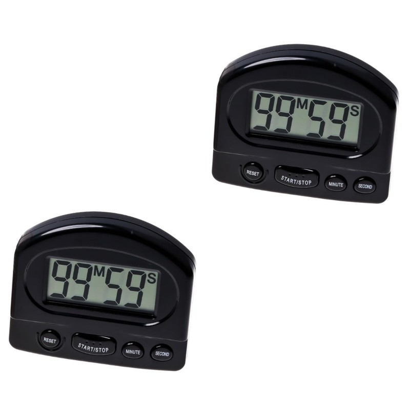 Alipis 2pcs Magnetic Timer Clock with Alarm Large Digital Display