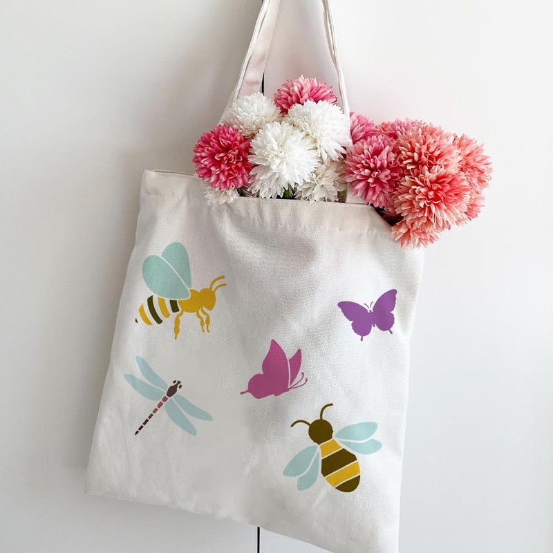 FINGERINSPIRE 20 Pcs Animal Painting Stencil with Brush 15x15cm Butterfly