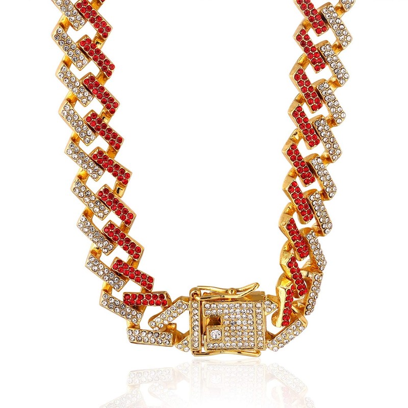 Halukakah Diamond Cuban Link Gold Chain for Men Iced Out,13MM