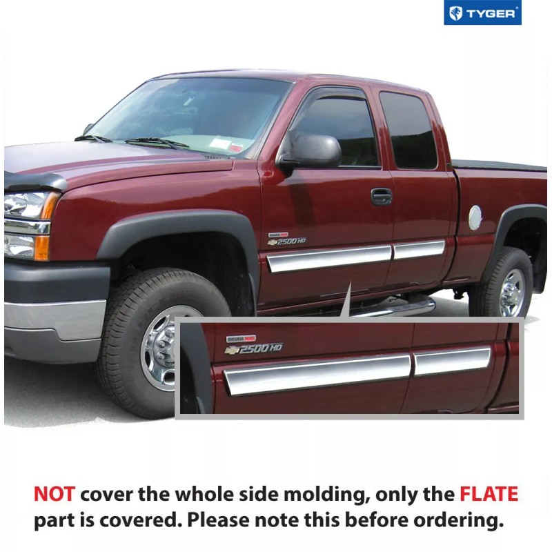 TYGER For 03-06 Chevy Silverado Extended Body Side Molding Trim