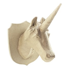 Décopatch - Ref LA009O - Large Unicorn Trophy Head - Papier Maché Object to Decorate - 31 x 25 x 35cm - Decorate with Décopatch Papers & PaperPatch Glue, Glitter, Paints