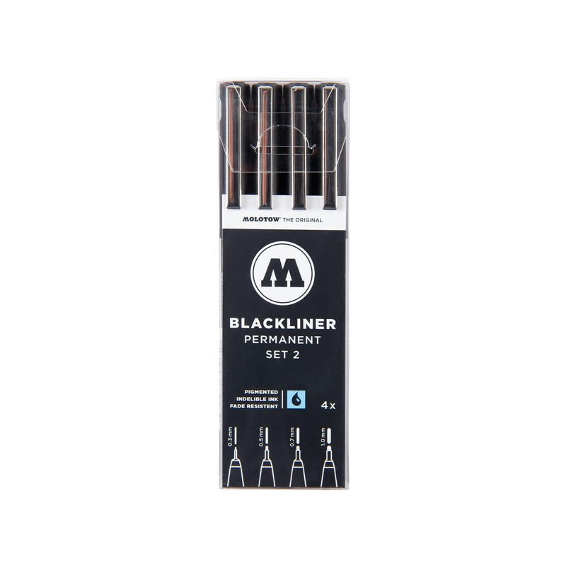 Molotow Blackliner Black Marker Brush - MO200486, Black