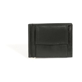 Money Clip Wallet with coin compartment LEAS, Genuine Leather, black - ''LEAS Special Edition''