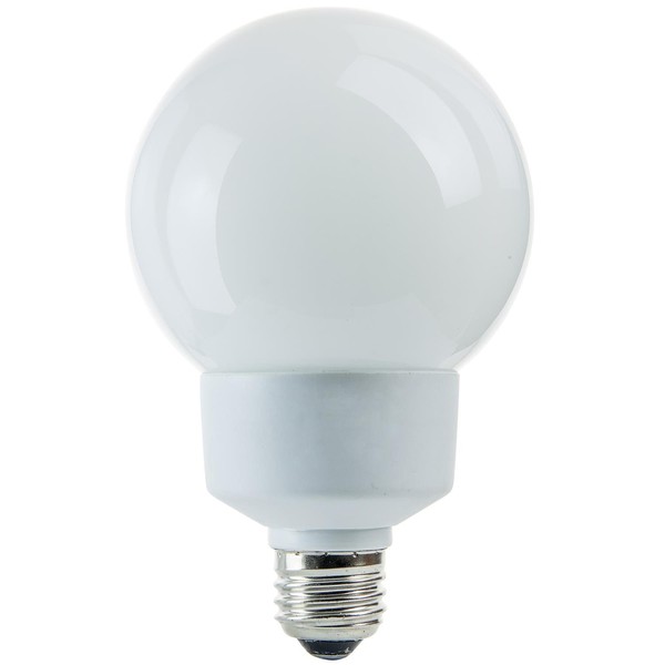 SUNLITE 05358-SU CFL G30 Globe Light Bulb, 20 Watts (75W Equivalent), 120 Volts, Medium (E26) Base, Compact Fluorescent, 900 Lumen Output, 8,000 Life Hours, UL Listed, 1 Pack, 50K - Super White