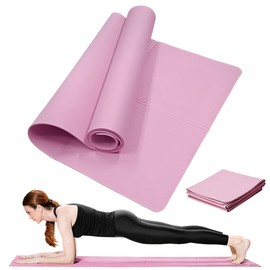 LULUWA Foldable Travel Yoga Doormat 6 mm, Non-Slip EVA Lightweight Exercise Pilates Doormat for Yoga Pilates Home Training and Floor Exercises 173 x 61 cm (Pink)