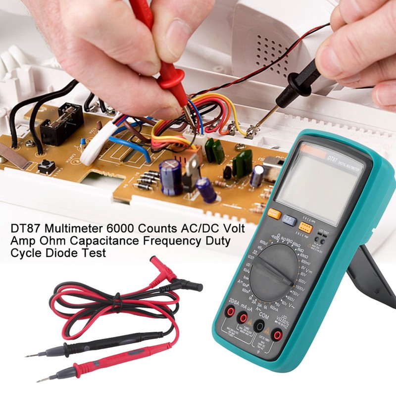 DT87 Multimeter 6000 Counts AC/DC Volt Amp Ohm Capacitance Frequency