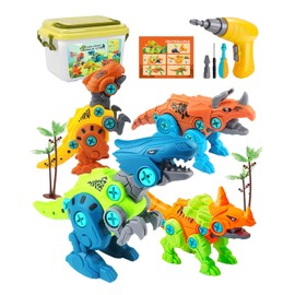 Jovrun Dinosaur Toys for Boys and Girls Aged 3-9 Operation Games Take Apart Dinosaur Gifts with Storage Box Electric Drill Included Ideal Dinosaur Birthday Educational Kids Toys