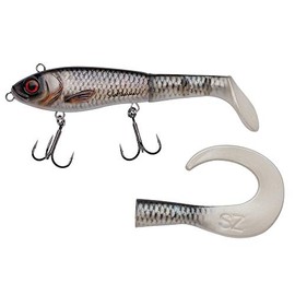 Abu Garcia Svartzonker McHybrid Pike Fishing Lure - Hybrid Hard Soft Swimbait - Bait Supplied with Paddle Tail and Curl Tail