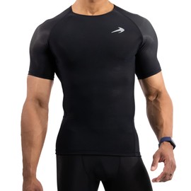 CompressionZ Men's Compression Shirt - Athletic Base Layer for Workouts Running Dry Fit Athletic Training Black 3X-Large
