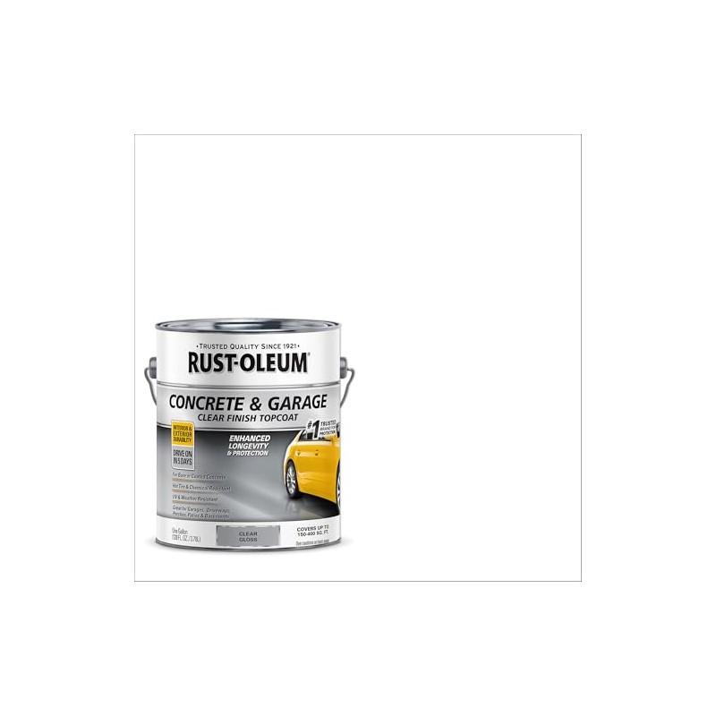 Rust-Oleum 320202 Concrete & Garage Clear Finish Topcoat, Gallon, Gloss