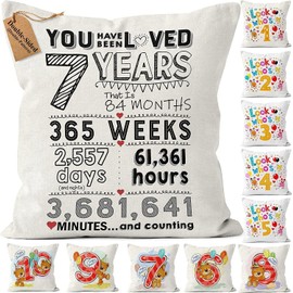 Kies CROWNLY® (Double-Sided) 7th Year Old Boys Gifts Birthday Gifts for 7 Year Old Girls Grandson 7th Birthday for Boys Son Daughter 7th Birthday for Girls Happy Birthday 7th Birthday Decorations