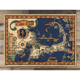 1000 Piece Puzzle - 1926 Map of Cape Cod | Cape Cod Puzzle map