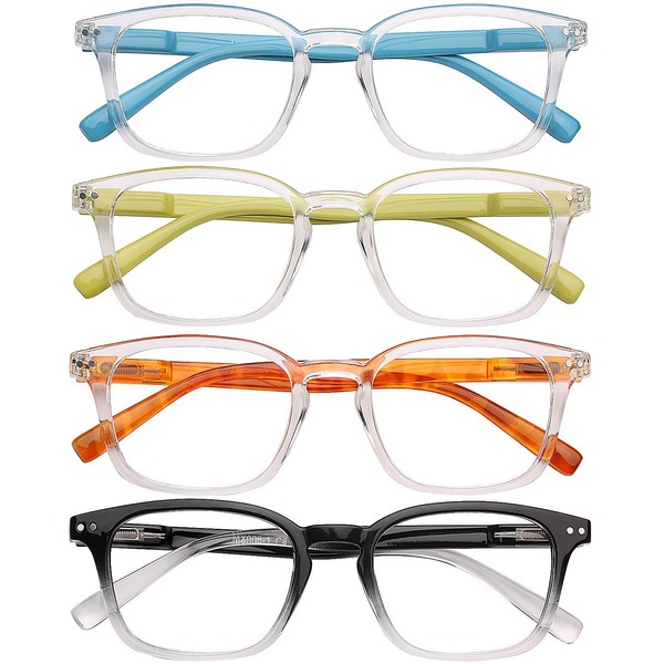 AQWANO Clear Reading Glasses for Women Men 3.0 Blue Light