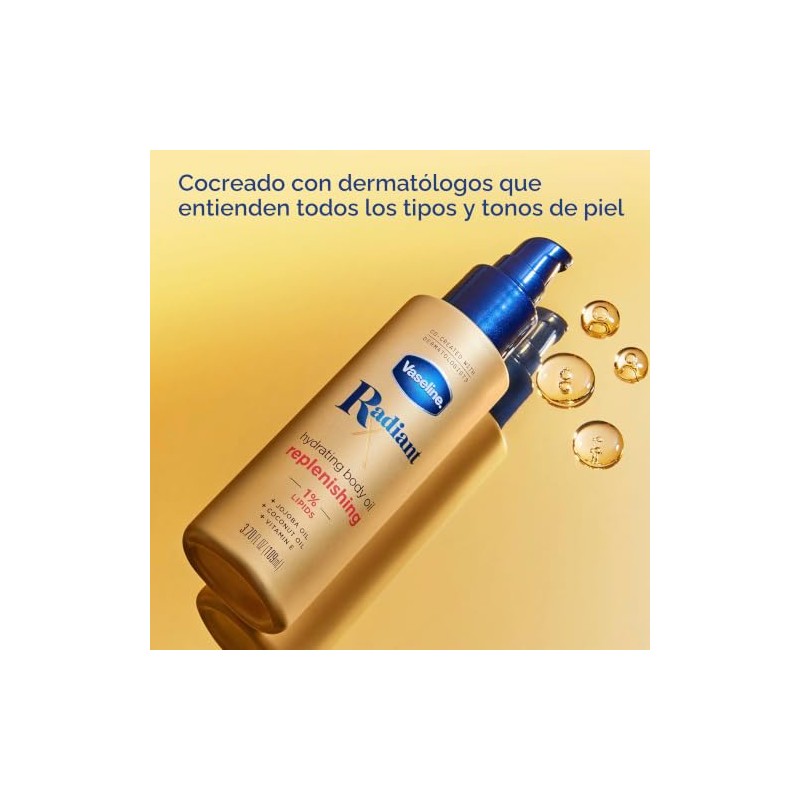 Vaseline- Aceite corporal hidratante y reparador Radiant X con 1