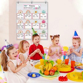 ABCKEY Birthday Chart for Classroom, Encourage Friendship & Remembrance, Pocket Chart for Classroom