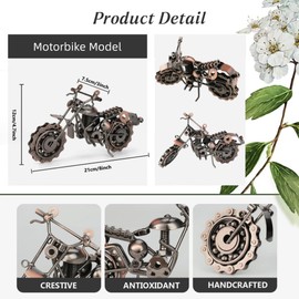 YYwenting Vintage Metal Motorbike Model Fathers Day Motorbike Gifts for Dad Collectible Art Sculpture for Home Office Collectible Sculpture for Motorcycle Lovers