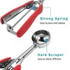 HOMURE Cookie Scoop - 1.5 Tbsp, Spring-Loaded, Red, Stainless Steel,