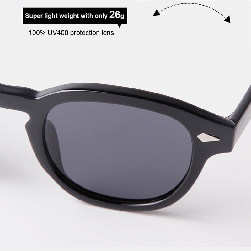 ADEWU Classic Sunglasses UV400 Unisex Retro Glasses Panto Full Rim