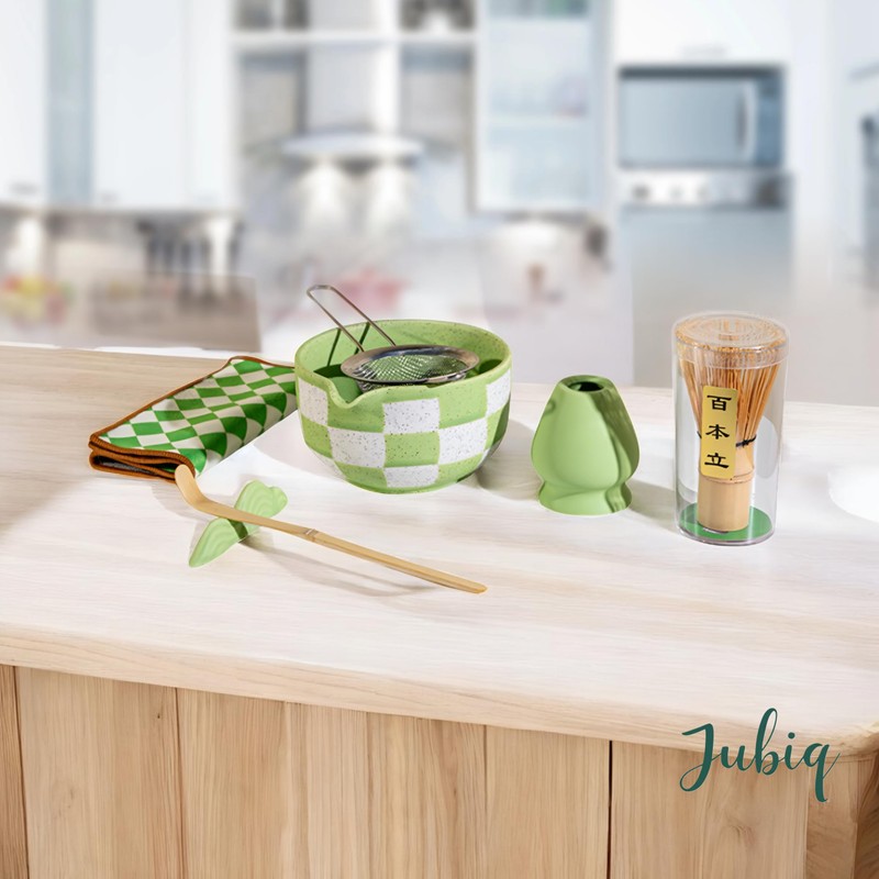 Jubiq Matcha Whisk Set - 8Pcs Ceramic Matcha Kit for
