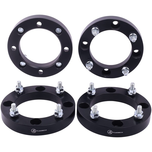 VLAOSCHI Black Forged 4x156 ATV Wheel Spacers 1 Inch with 12x1.5 Studs Compatible with Polaris 4 Lug 4/156 for 2013+ Ranger | 2014+ RZR XP 1000 | 2015+ RZR S 900 Trail 900 XC - Pack of 4