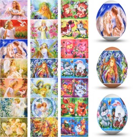 Easter Egg Decorating Kit - Pack 3 Thermo Shrink Sleeves - Easter Basket Stuffers - Decorative Easter Egg Wraps - Easter Decoration Wraps Pysanka - Ukrainian Pysanky Supplies - for 21 Easter Eggs