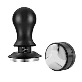 Coffee Tamper & Distributor Set, Goespecil Espresso Tamper with Spring Loaded and Base, Coffee Leveler for 51mm Breville Portafilter with Coffee Cleaning Brush (51mm)