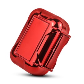 okcsc Earphones Case, Wired Hard Case, Small Items, Earphones, Storage, Universal, Compact, Plated, Compatible with Keys, USB Memory, SD/TF Card, Airpods Pro, Square Shape, Red