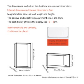 Acrylic Display Case, Transparent Stackable Display Case, Collector's Display Case Box, Dustproof, Self-Assembly with Door for Toys, Figures, Model Cars, Collectible Figures Collection (40 x 20 x 30