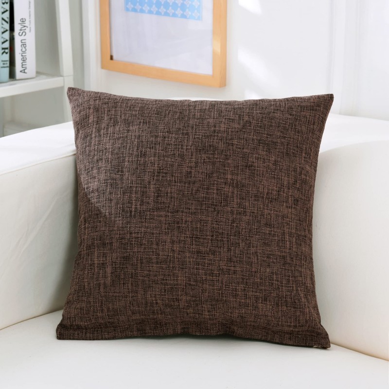 GONOVE Cushion Covers 60×60cm Solid Soft Cotton Linen Throw Pillow