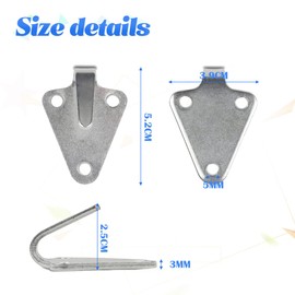 JNNJ Pack of 20 Three-Hole Tarpaulin Hooks, Durable Three-Hole Tarpaulin Hooks Made of Galvanised Casting, Set of Three-Hole Tarpaulin Hooks with Eyelet, Cargo Vehicle Accessories for Attaching