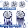 Knitgrip 3 Pcs Silver and White Homecoming Mum Flowers 6.5"