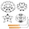 6 Pcs Rosette Iron Bunuelos makers with Handle Rosette Iron
