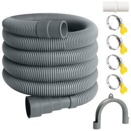 SDLDEER Washing Machine Hose 1m, Universal Drain Hose Extension Kit for Washing Machines, Dishwasher and Other Applications, Including Hose Connector Hose Clamps U Bracket