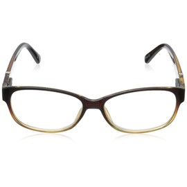 Foster Grant Women's Betsy Round Reading Glasses, Brown/Transparent, 59 mm, 1.50