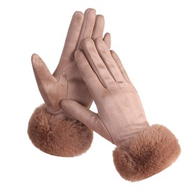 Belle Dame Women’s Touchscreen Gloves Texting Gloves Winter Gloves Driving Gloves Warm Lining with Faux Fur (GL516-KH)