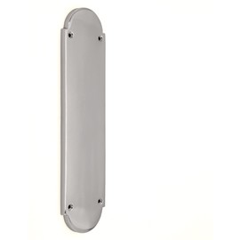 302mm x 72mm Satin Chrome Victorian Style Solid Cast Brass Shaped Door Finger Push Plate 9 mm Thickness