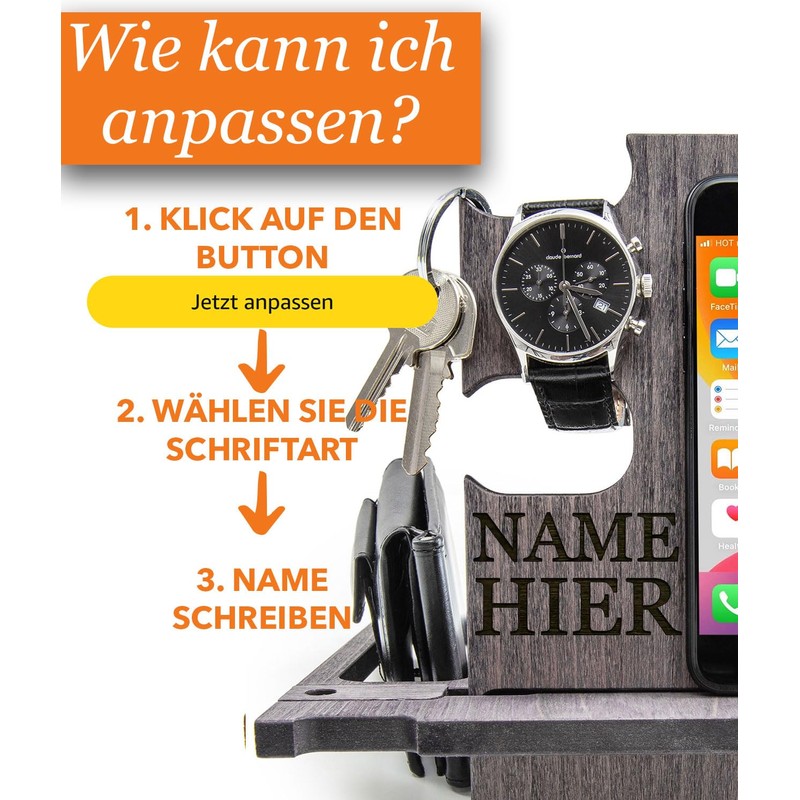 Docking Station personalisiert – Geschenk für Männer zum Hochzeitstag –